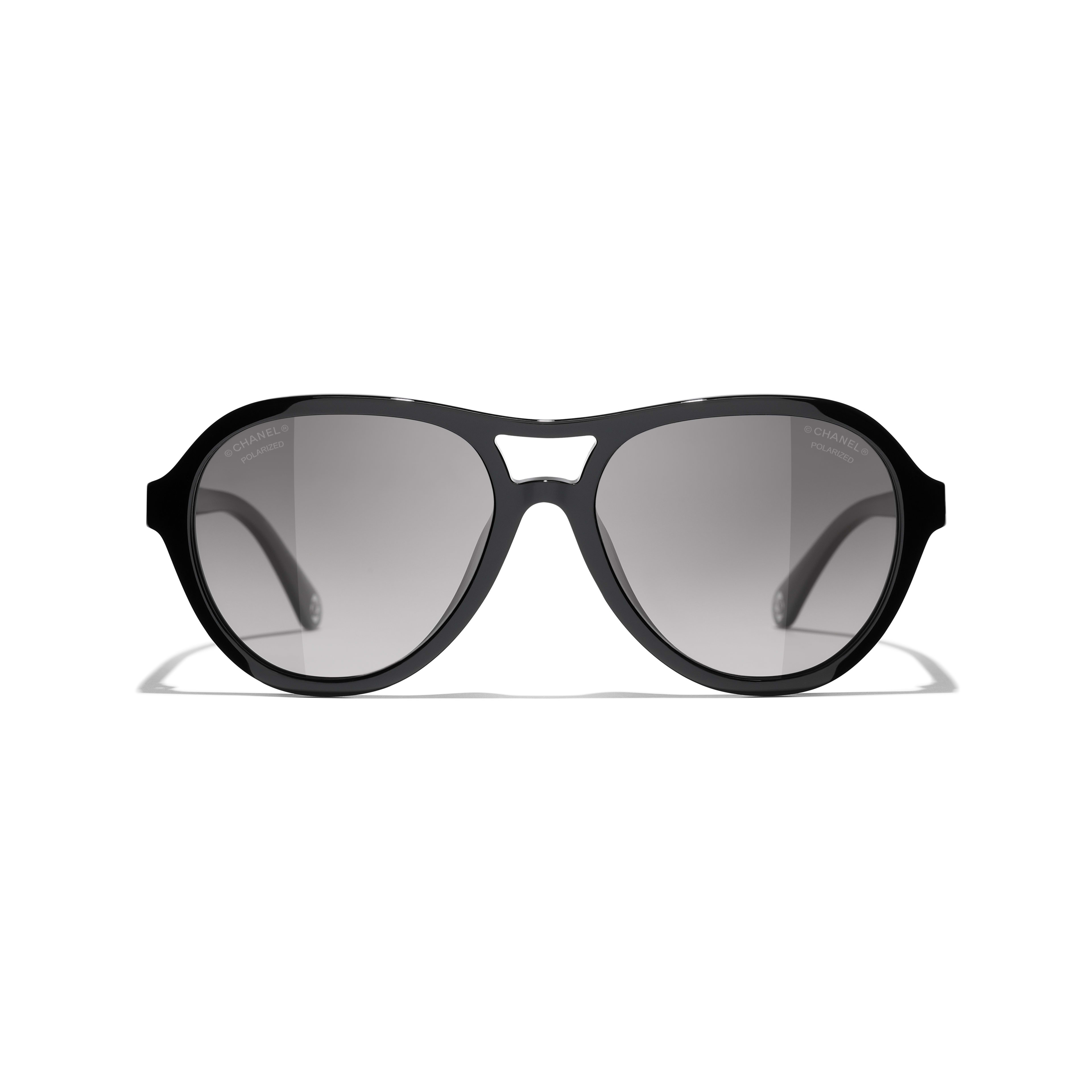Lunettes pilote - Noir - Acétate - CHANEL - Vue alternative