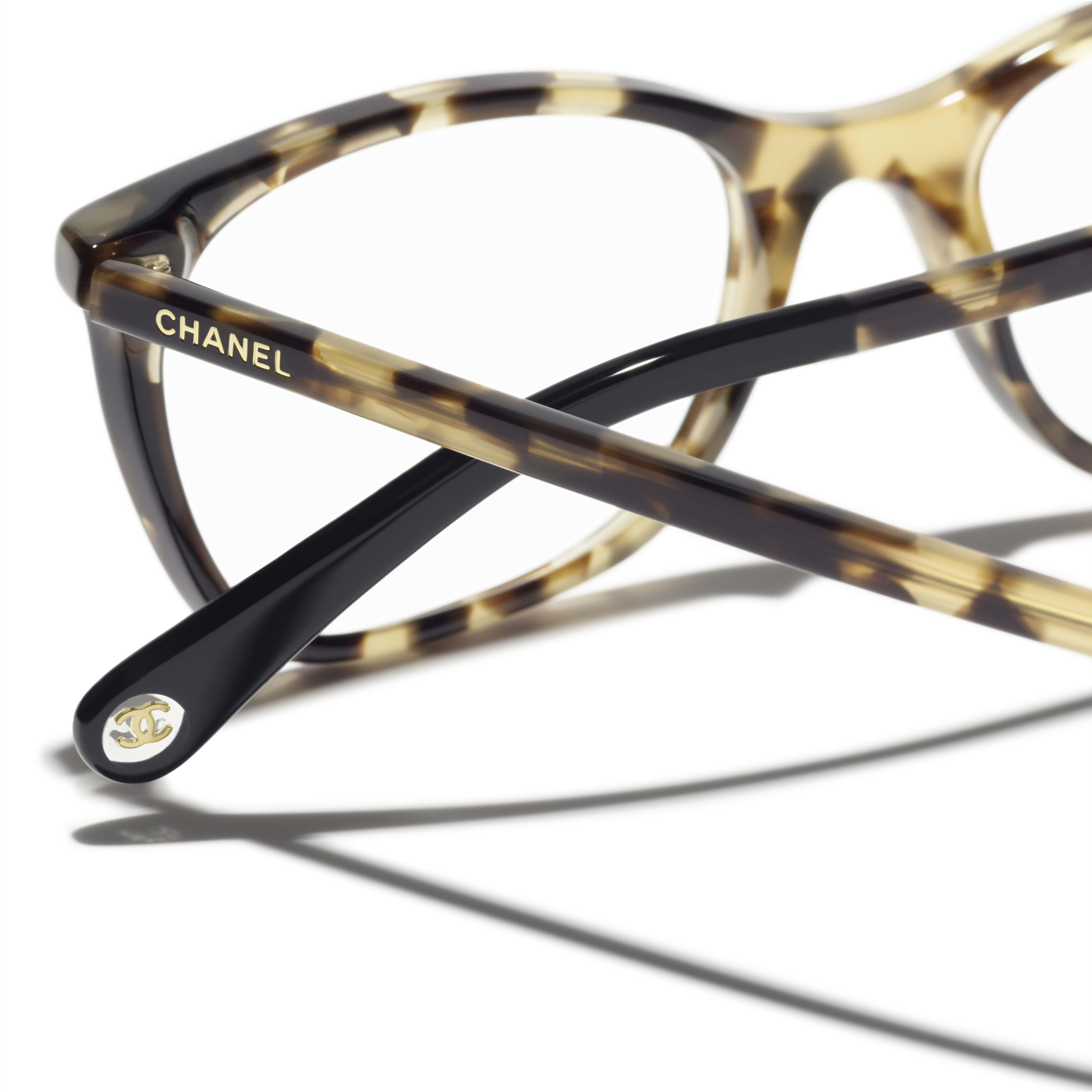 Rectangle Eyeglasses - Yellow Tortoise & Brown - Acetate - CHANEL - Extra view
