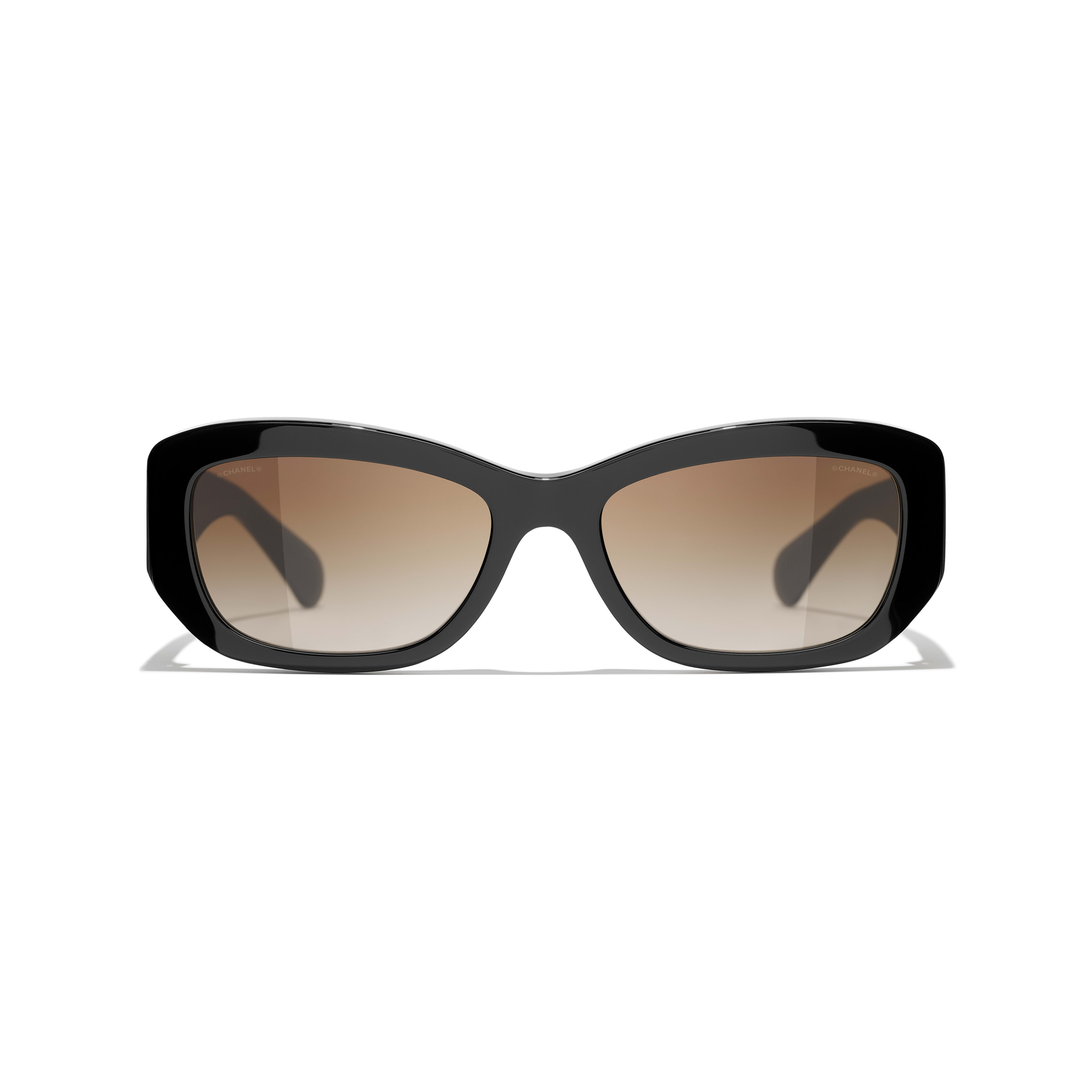 Chanel Rectangle Sunglasses - Acetate, Black - Polarized - UV Protected - Women's Sunglasses - 5493 C622/S5