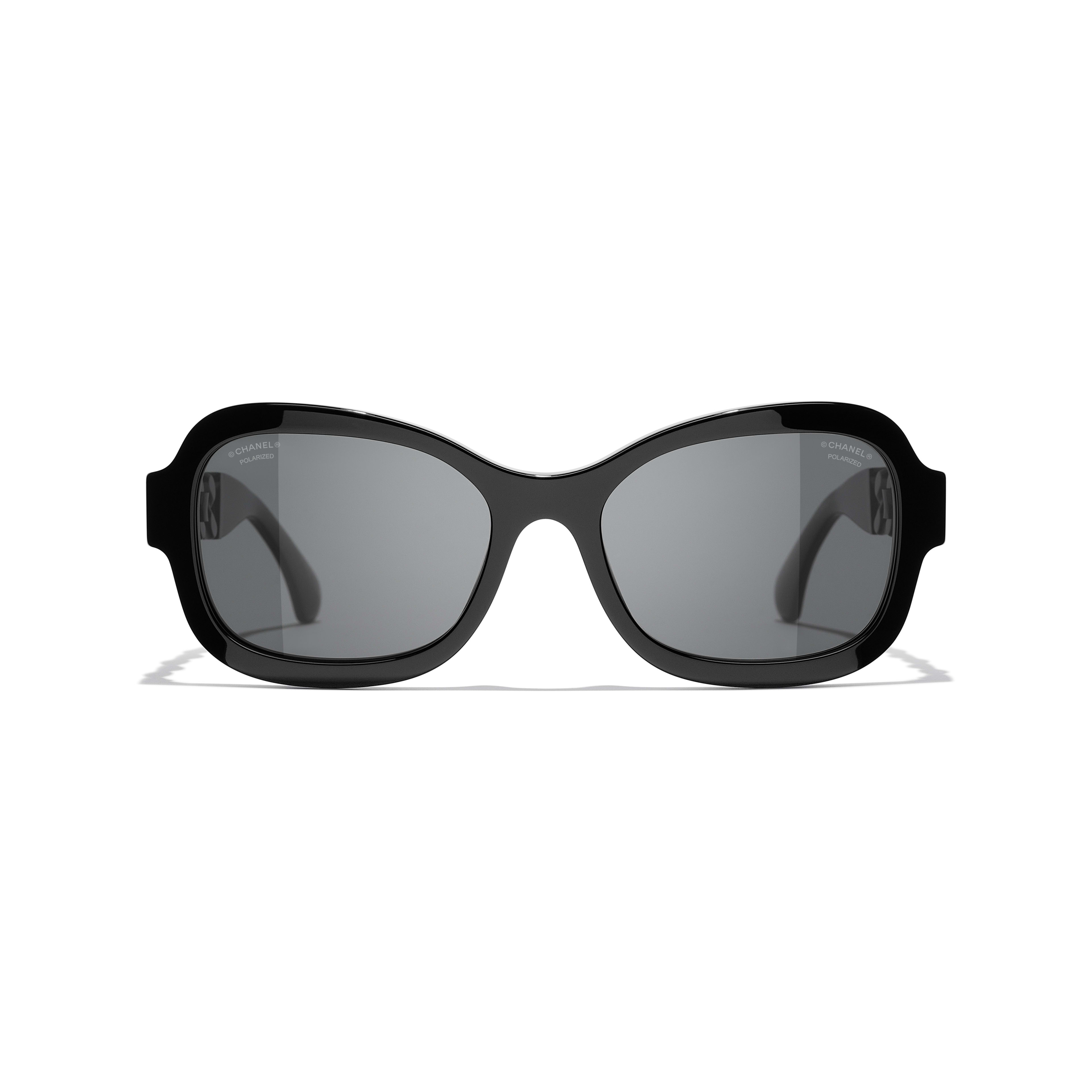 Sunglasses: Rectangle Sunglasses, acetate & calfskin — Fashion | CHANEL
