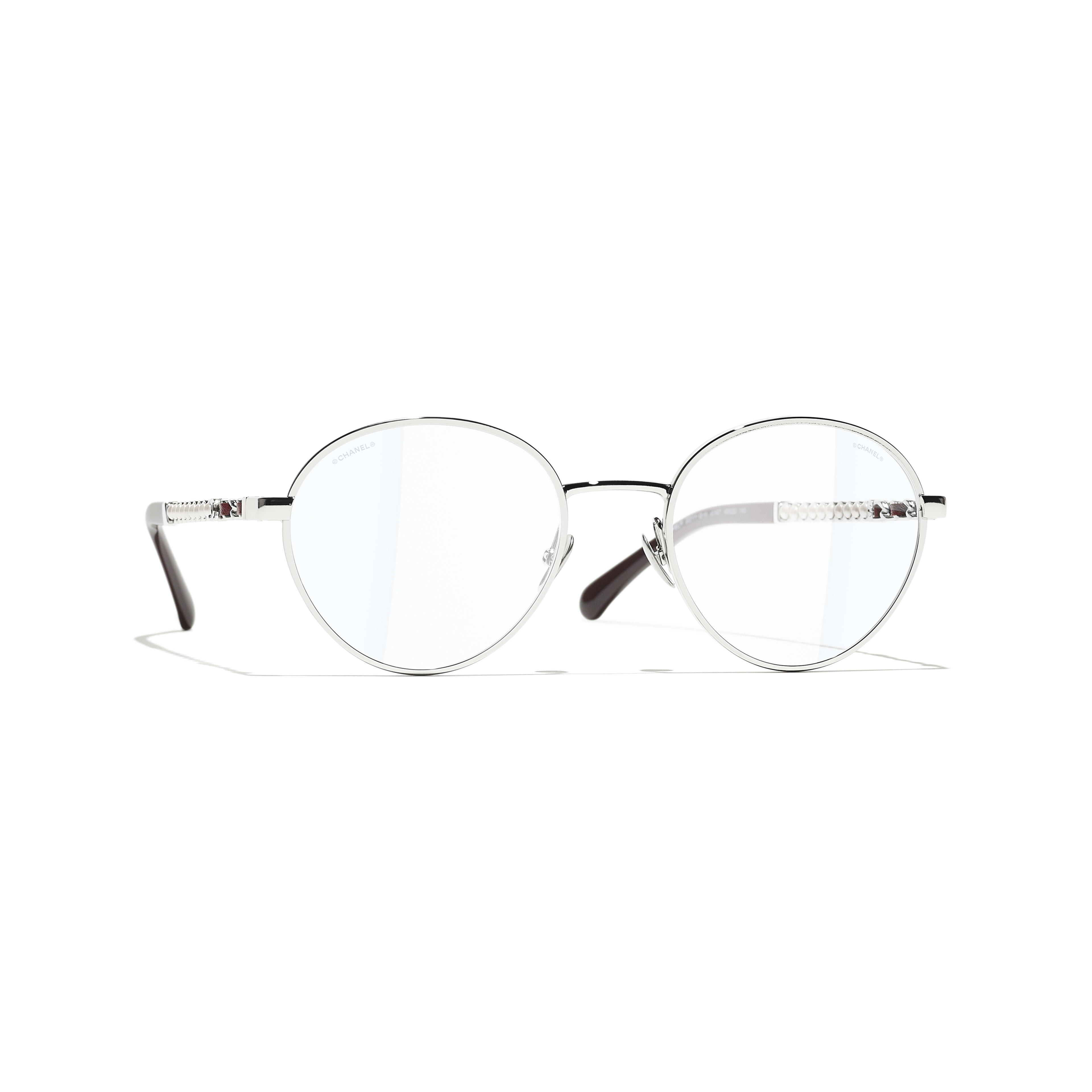 Round Blue Light Glasses Kim loại & Ngọc trai thủy tinh silver & red Trong suốt  tròng kính - packshot default