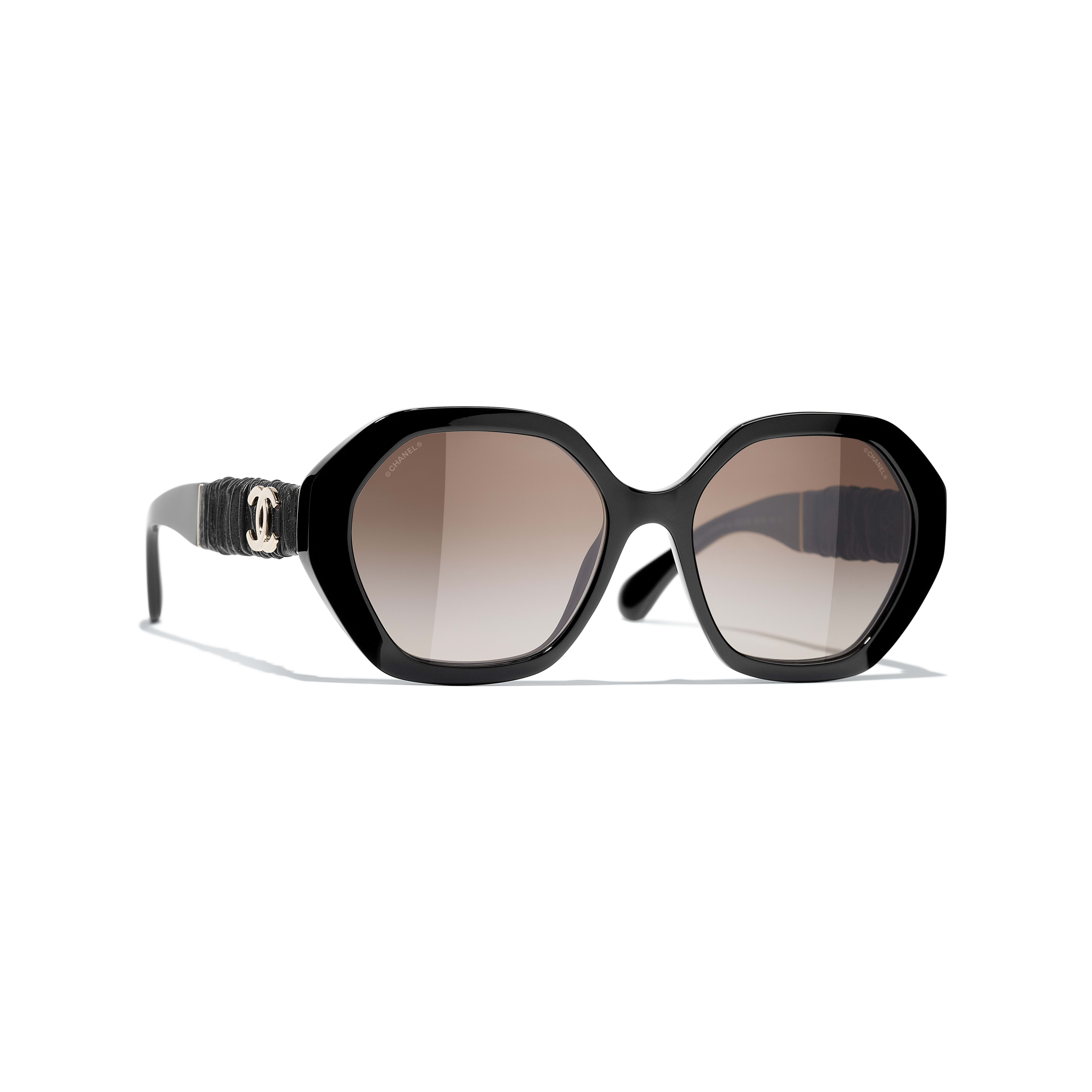 Vulgariteit Digitaal sponsor Zonnebrillen: Ronde zonnebril, acetate & calfskin — Mode | CHANEL