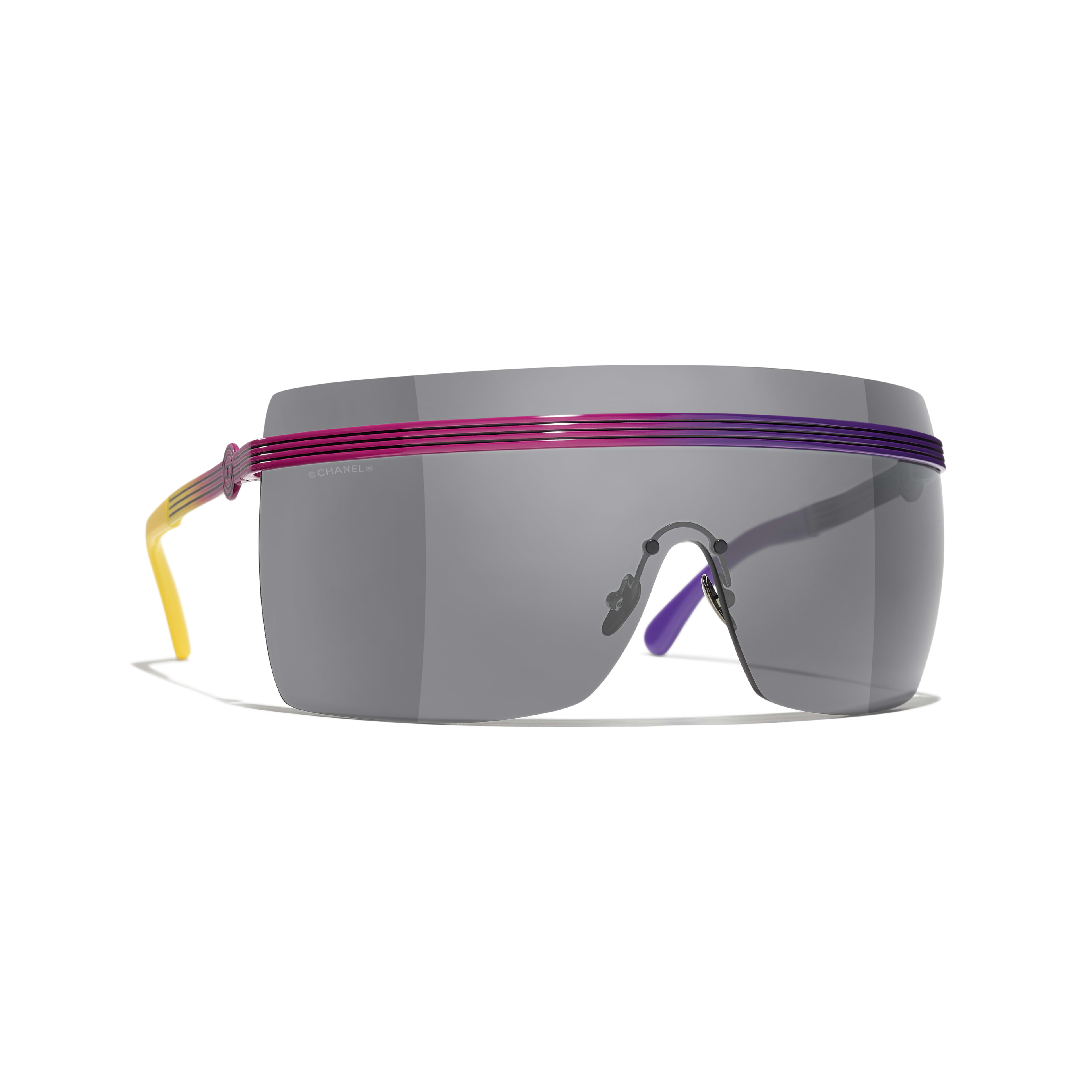 Chanel Shield Sunglasses - Metal, Pink and Purple - Polarized - UV Protected - Women's Sunglasses - 9570 C480/S4