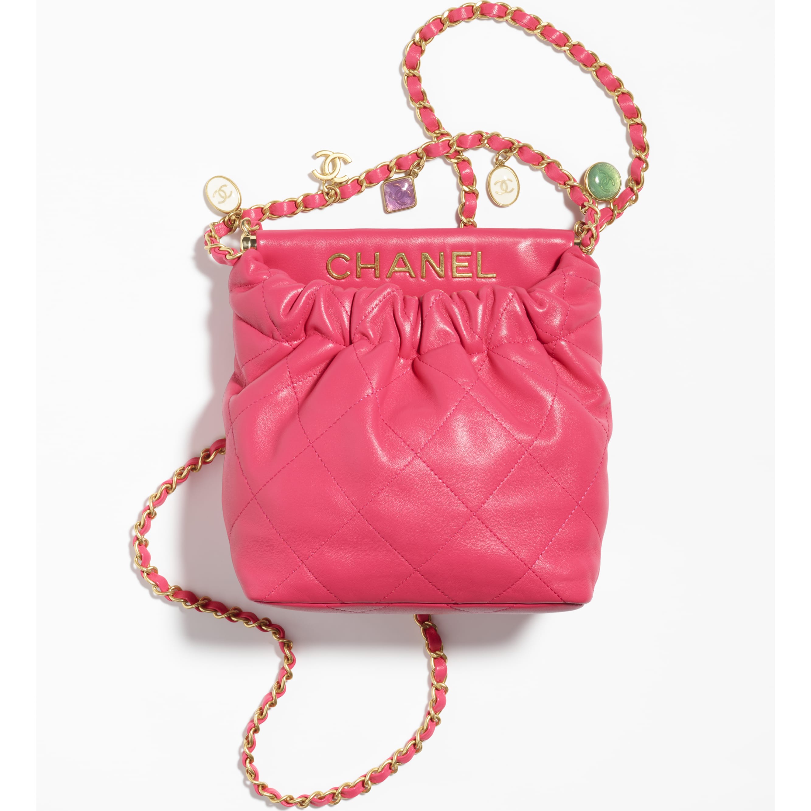 Small Bucket Bag - Lambskin, resin & gold-tone metal — Fashion | CHANEL Small Bucket Bag - Lambskin, resin & gold-tone metal — Fashion | CHANEL