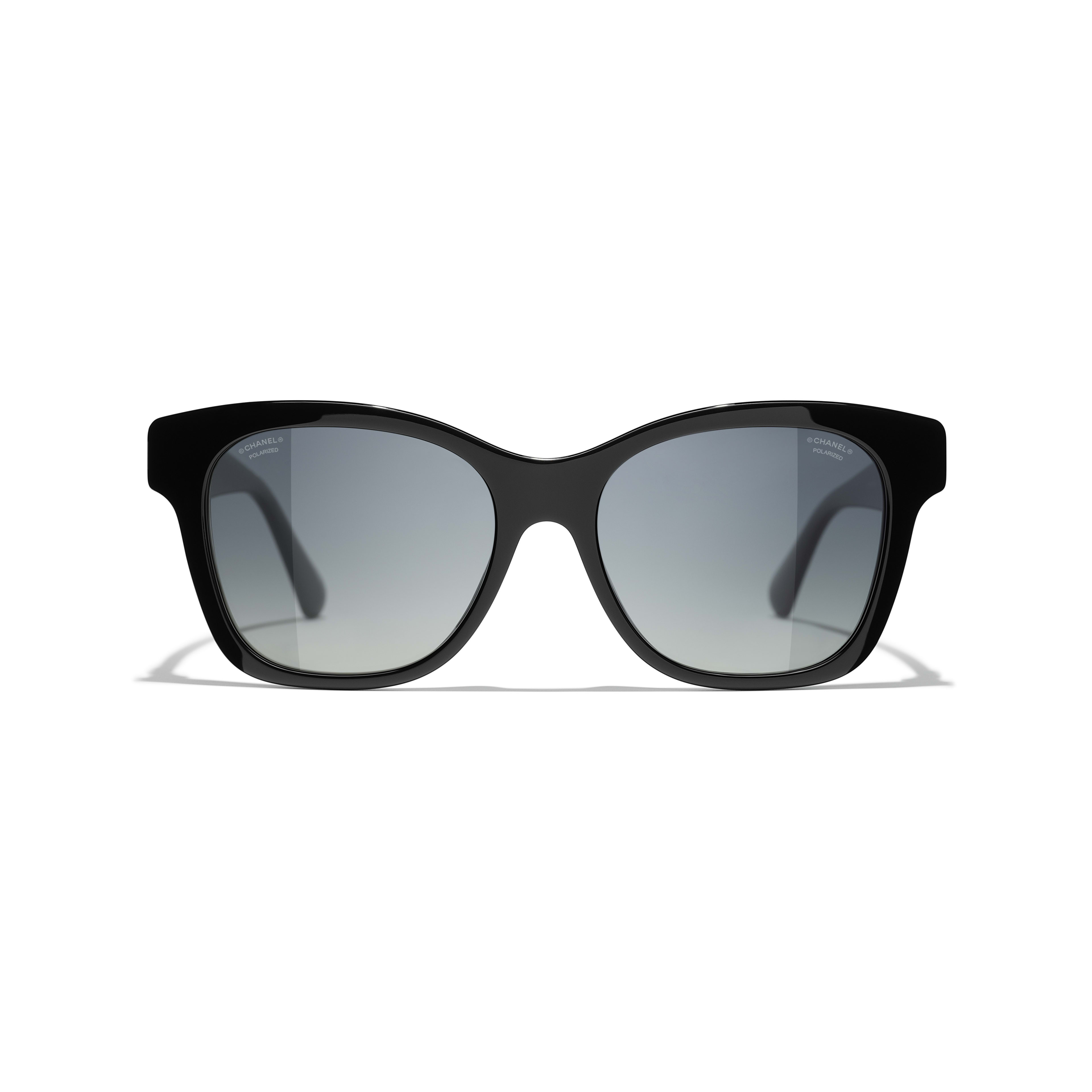 Sunglasses: Square Sunglasses, acetate & glass pearls — Fashion