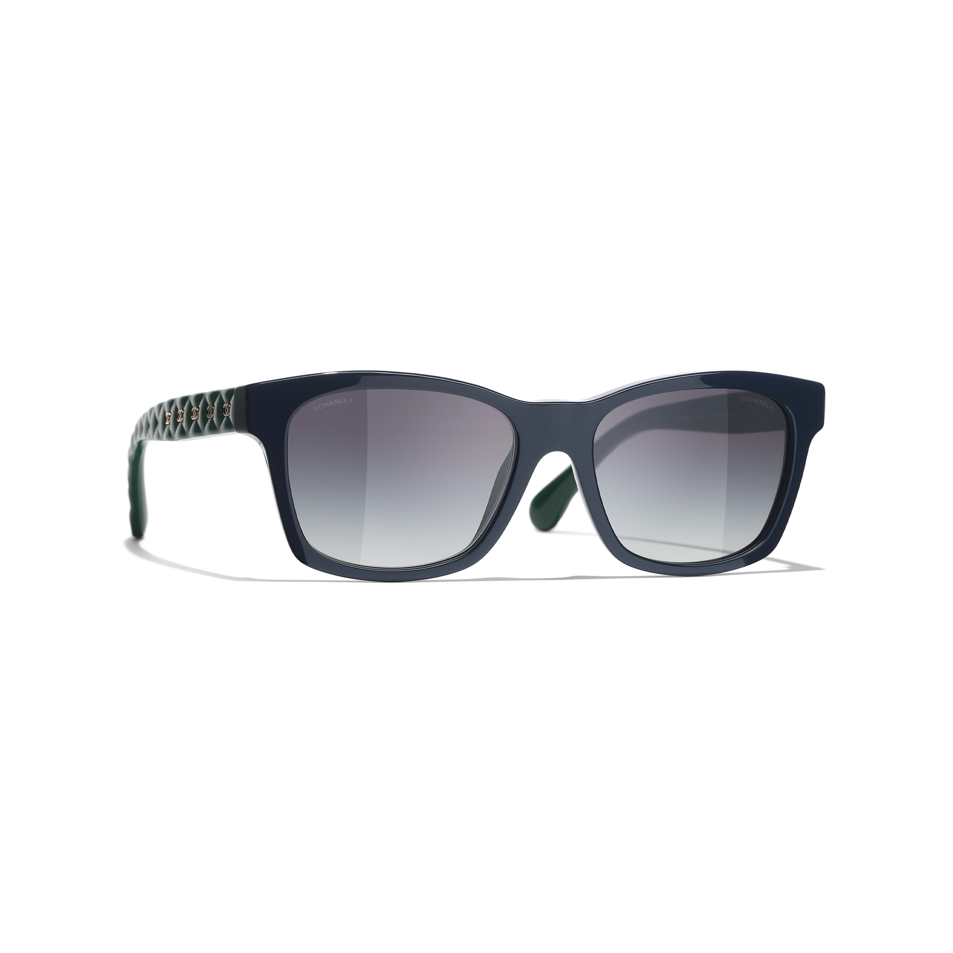 Square Sunglasses Acetate blue & green Grey gradient lenses - packshot default