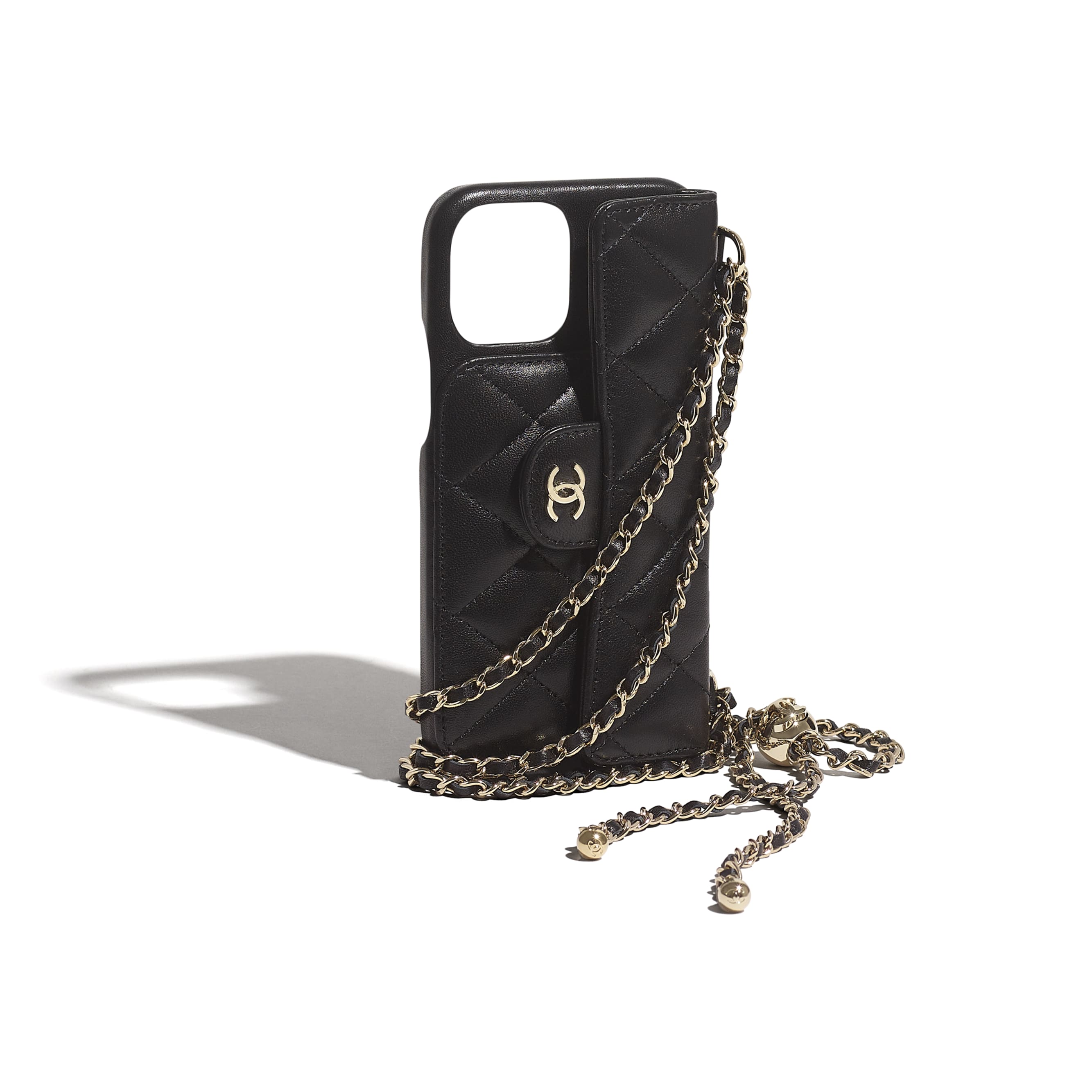 Lambskin Black Classic Case For Iphone Xii Pro Max With Chain Chanel Lambskin Black Classic Case For Iphone Xii Pro Max With Chain Chanel