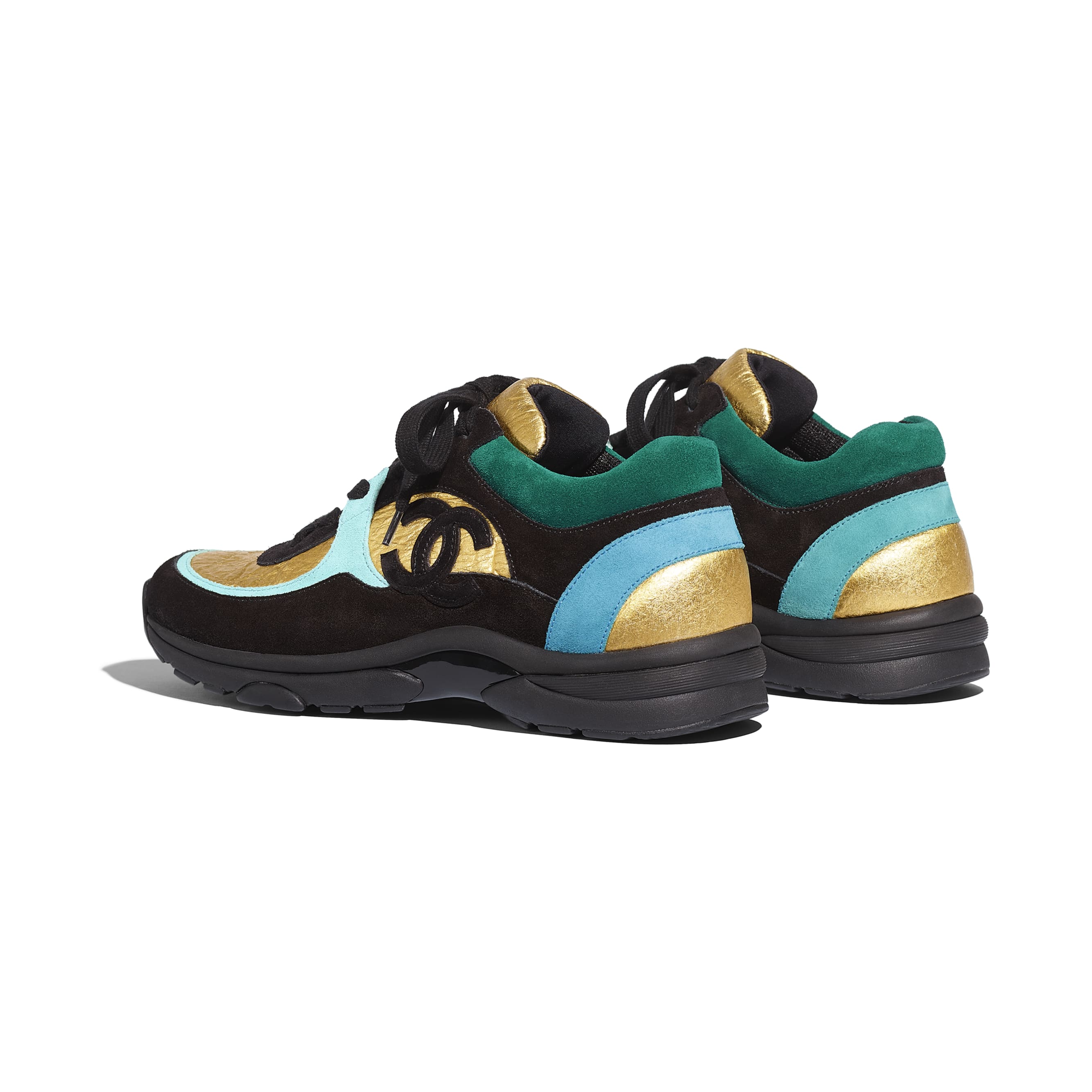 chanel fabric and suede calfskin sneakers
