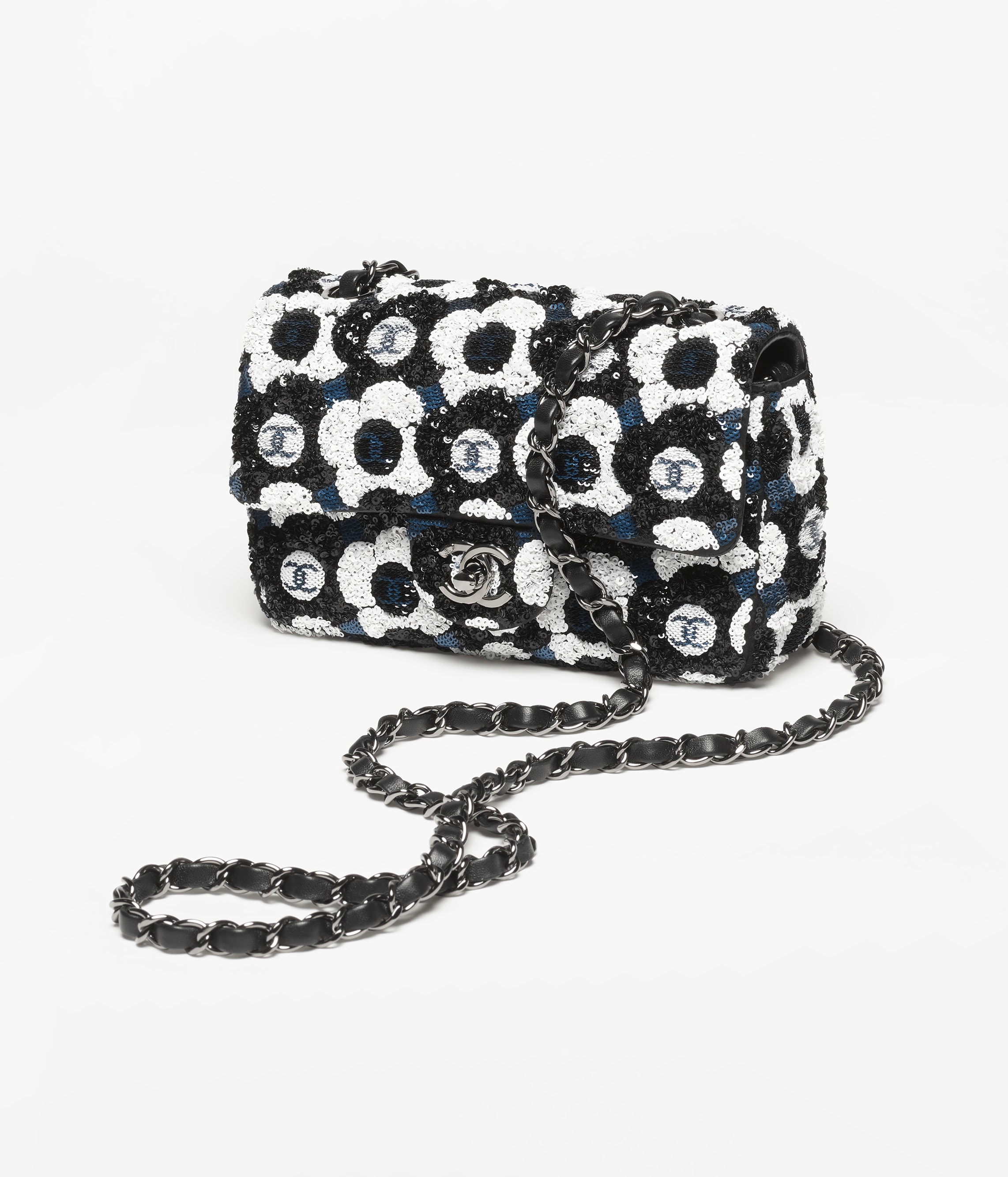 Chanel Black Small Flap Bag - White