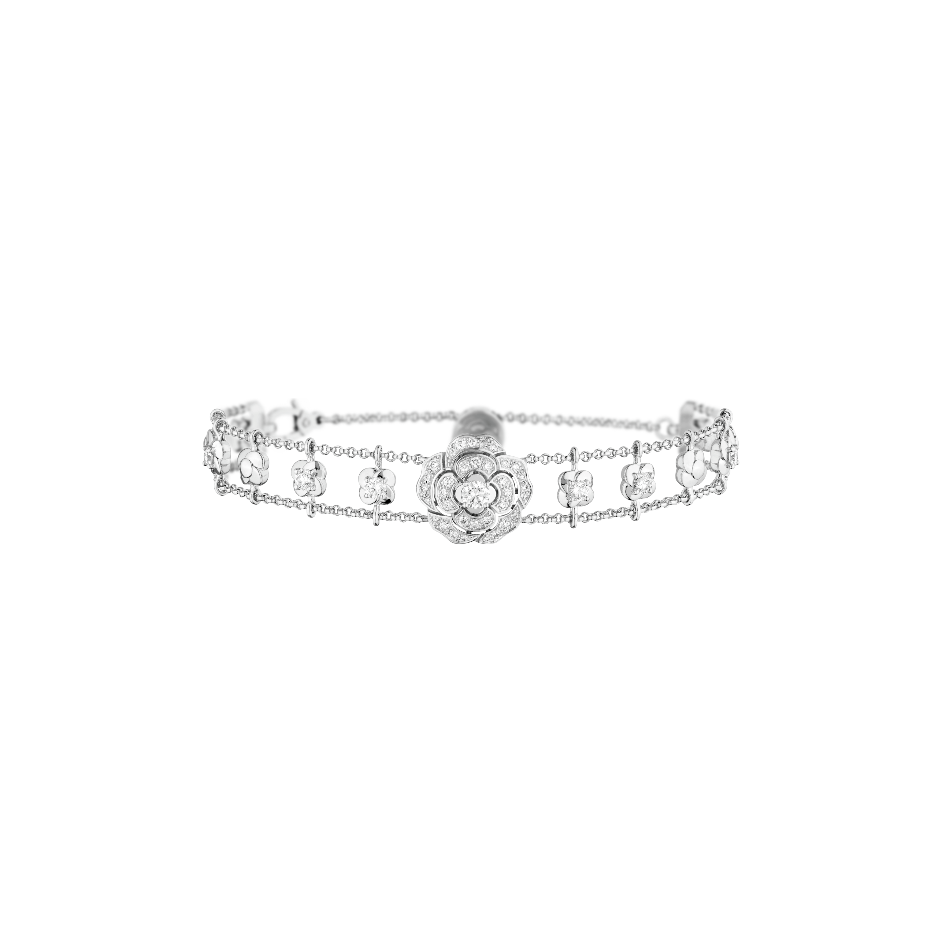 Bouton de Camélia bracelet - 18K white gold, diamonds - CHANEL - Default view