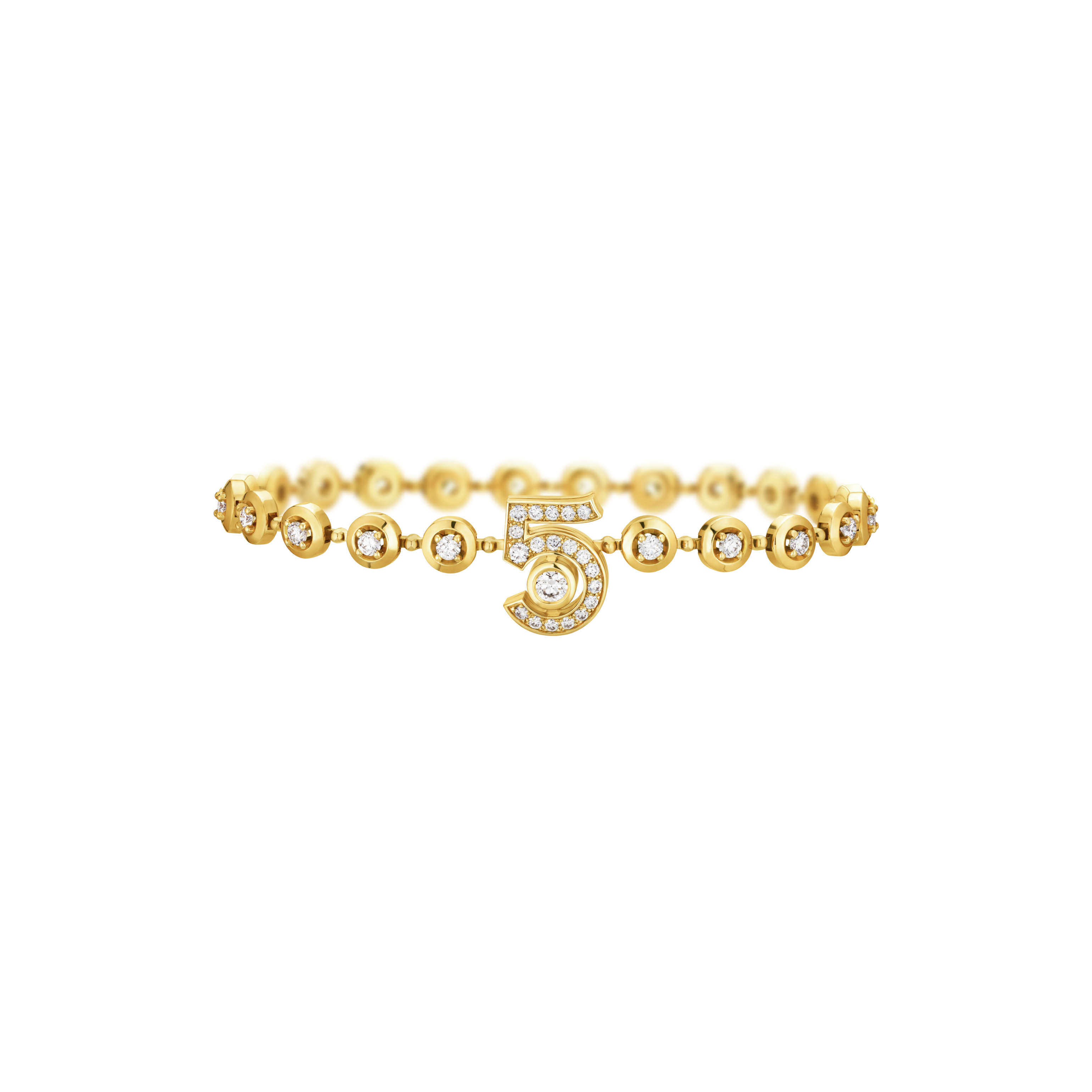 Eternal N°5-armband med diamantrad - 18 karat gult guld, diamanter - CHANEL - Standardvy